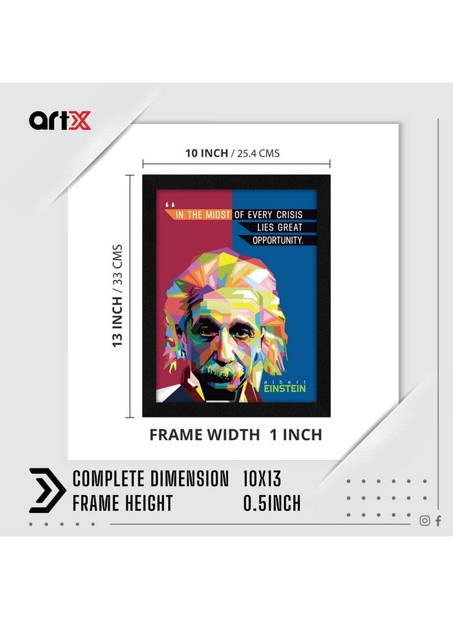 ArtX Paper Albert Einstein Famous Motivational Quotes Framed Wall Art Painting, Multicolor, POP, 10 X 13 Inches, Set of 1 - Image 2