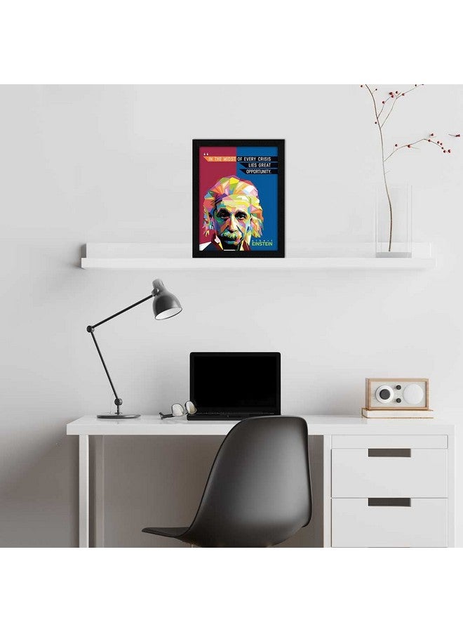 ArtX Paper Albert Einstein Famous Motivational Quotes Framed Wall Art Painting, Multicolor, POP, 10 X 13 Inches, Set of 1 - Image 4