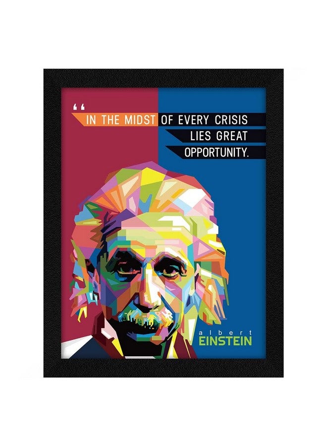 ArtX Paper Albert Einstein Famous Motivational Quotes Framed Wall Art Painting, Multicolor, POP, 10 X 13 Inches, Set of 1 - Image 1