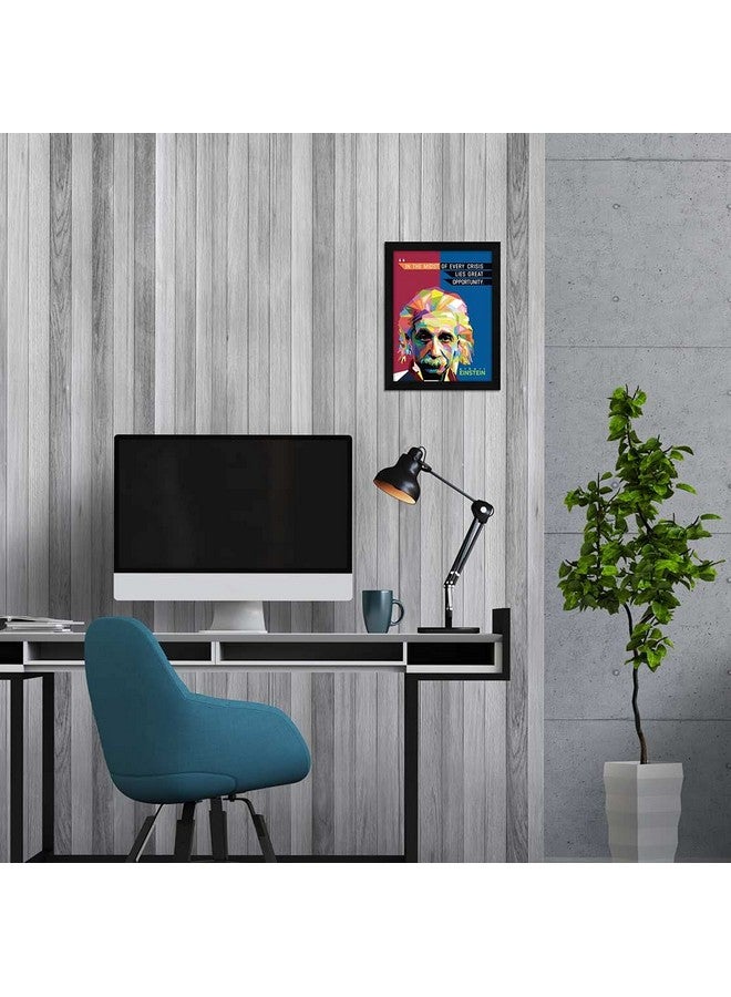 ArtX Paper Albert Einstein Famous Motivational Quotes Framed Wall Art Painting, Multicolor, POP, 10 X 13 Inches, Set of 1 - Image 3
