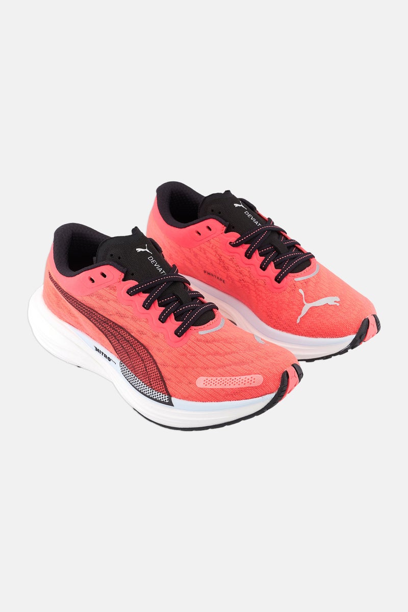 PUMA Women Deviate Nitro 2 Lace Up Running Shoes, Pink - Image 1