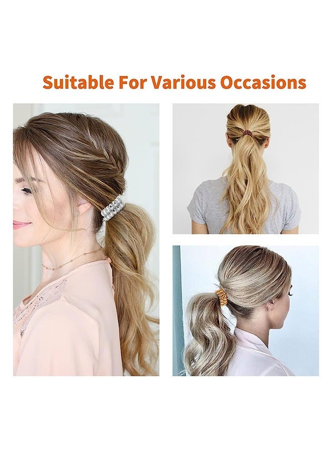 5 Pcs Metallic Luster Spiral Hair Coils, No Crease Plastic Elastic Phone Cord Hair Ties, Colorful Ponytail Holders Hair Accessories for Women Girls (Golden) - Image 4