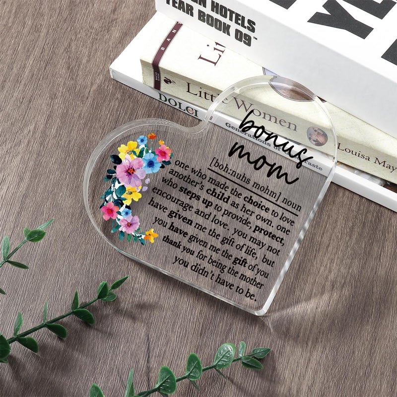 TuSuQing Bonus Mom Gifts for Mom Stepmother Birthday Christmas Gifts for Mother Stepmom Best Ever Bonus Mom Definition Decorative Signs & Plaques - Image 5
