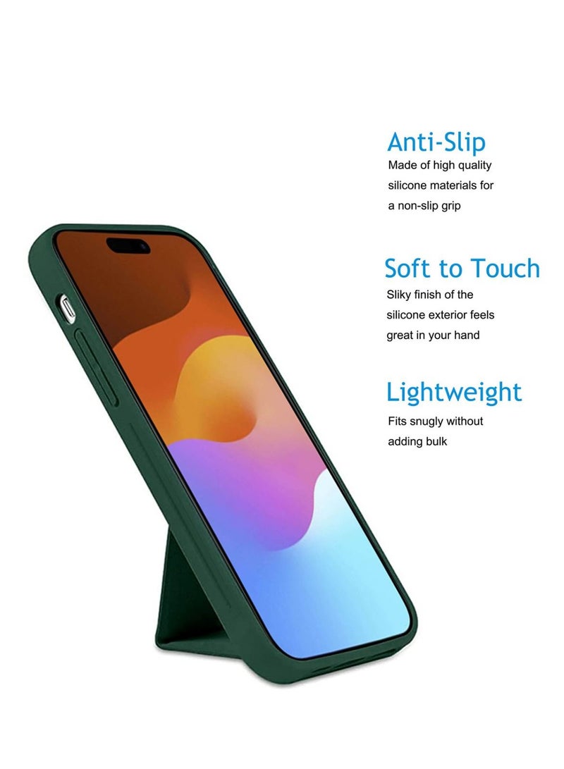 Techie Magnetic Car Mount Kickstand Holder Premium Silicone Anti-slip Hand Strap Grip Cover Case For Apple iphone 15 Pro Max - Image 5