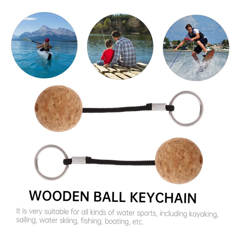 SUPVOX 2 Black Cork Float Key Buoy Boating Accessories 13x4cm - Image 3