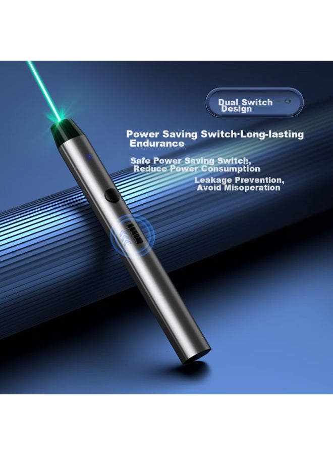 Whist X5 Gray Laser Pointer, Business Long-range High-brightness Sales Floor Sand Tray Pen, Usb Rechargeable Green Light Engineering Outdoor Coach Laser Lcd Screen Office Pointer - Image 4