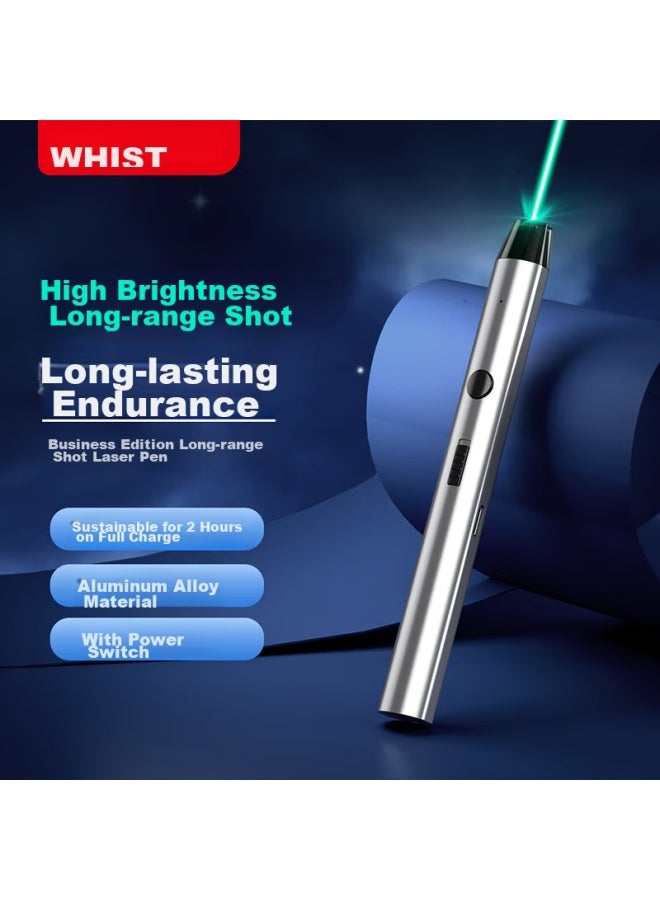 Whist X5 Gray Laser Pointer, Business Long-range High-brightness Sales Floor Sand Tray Pen, Usb Rechargeable Green Light Engineering Outdoor Coach Laser Lcd Screen Office Pointer - Image 1