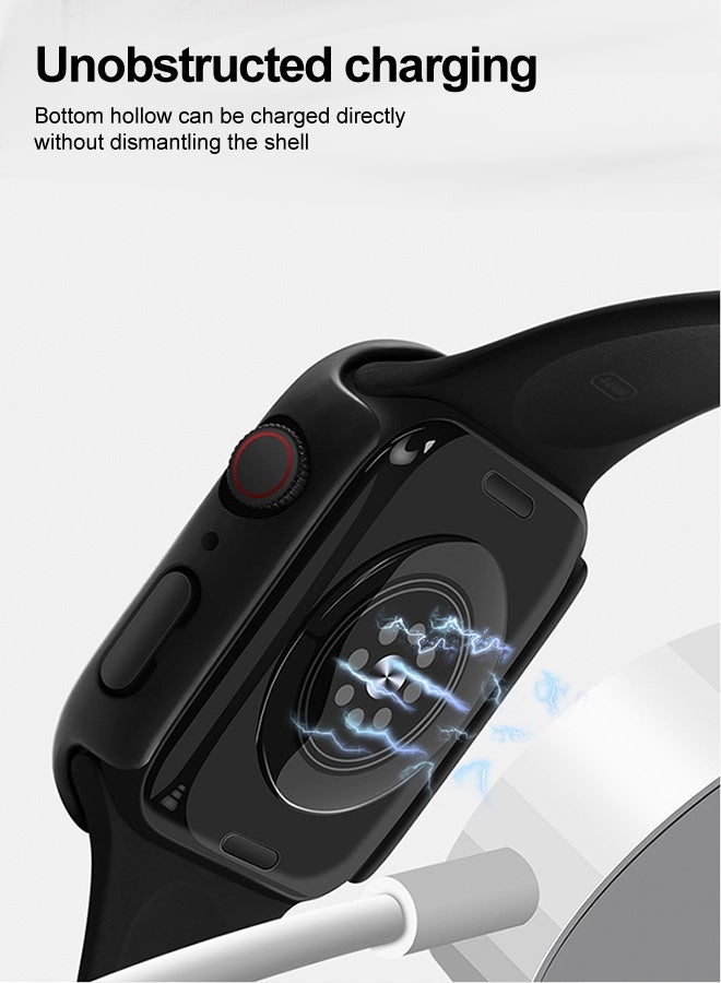 Black 42mm case: Apple iWatch S10 (42mm) case with tempered glass screen protector, full protection hard PC bezel touch HD screen protector. - Image 4
