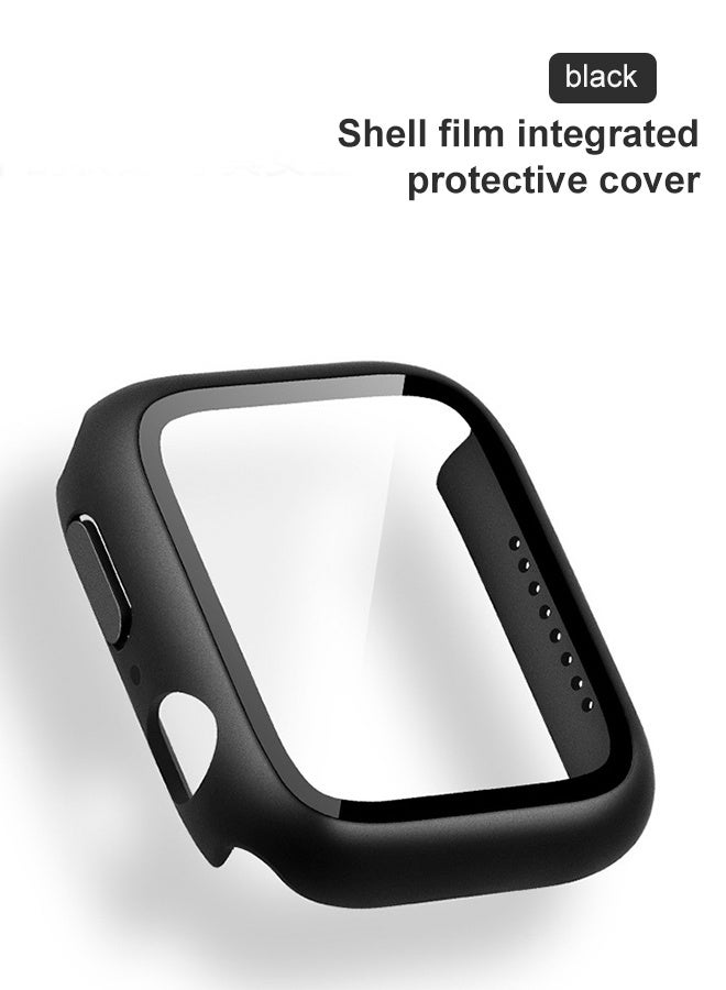 Black 42mm case: Apple iWatch S10 (42mm) case with tempered glass screen protector, full protection hard PC bezel touch HD screen protector. - Image 1