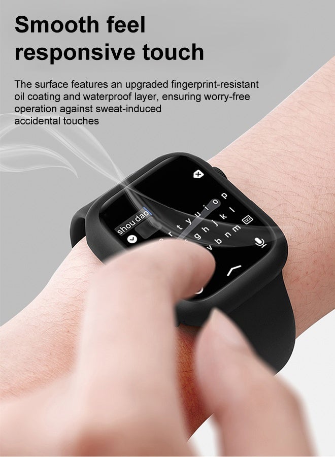 حافظة سوداء 42 مم: حافظة Apple iWatch S10 (42 مم) مع واقي شاشة من الزجاج المقوى، حماية كاملة مع إطار صلب من مادة الكمبيوتر الشخصي واقي شاشة عالي الدقة يعمل باللمس. - Image 3