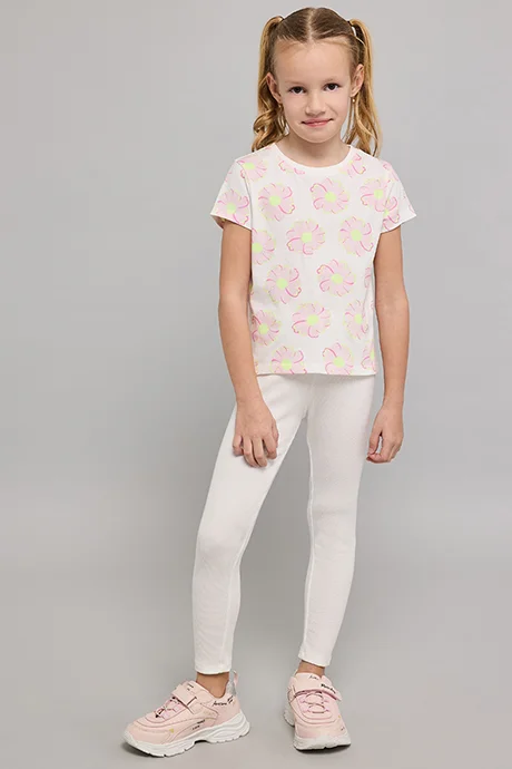أر أند بي Printed T-Shirt with Crew Neck and Short Sleeves