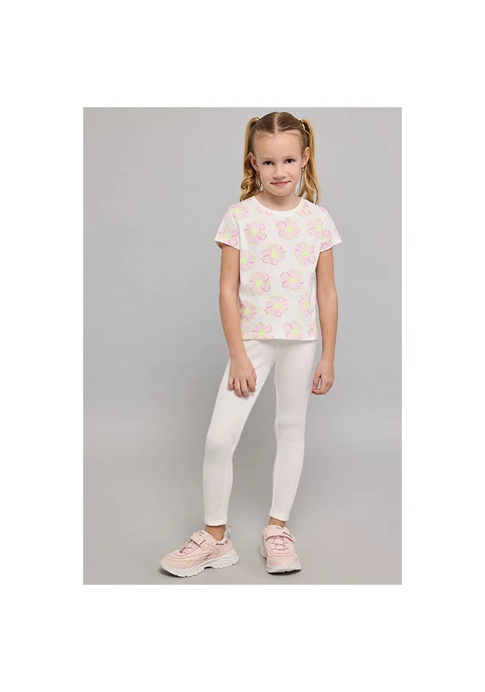 أر أند بي Printed T-Shirt with Crew Neck and Short Sleeves