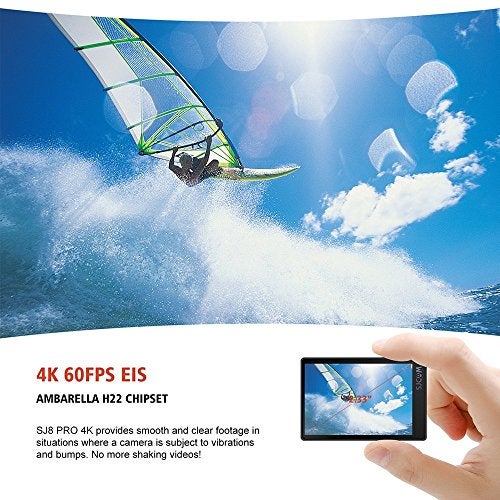 SJCAM SJ8 Pro 12 MP 4K 60fps 2.33" 30M Waterproof IPS Touch Screen Action Camera with 8X Digital Zoom | Gyro Stabilization | Dual Stereo Microphones | Dual Screen | JPEG/RAW Image Format (Black) - Image 5