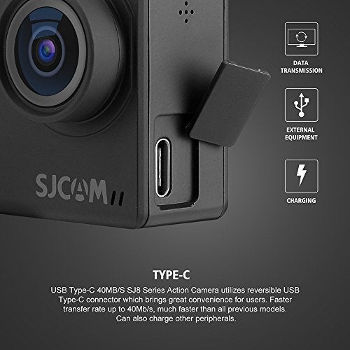SJCAM SJ8 Pro 12 MP 4K 60fps 2.33" 30M Waterproof IPS Touch Screen Action Camera with 8X Digital Zoom | Gyro Stabilization | Dual Stereo Microphones | Dual Screen | JPEG/RAW Image Format (Black) - Image 3