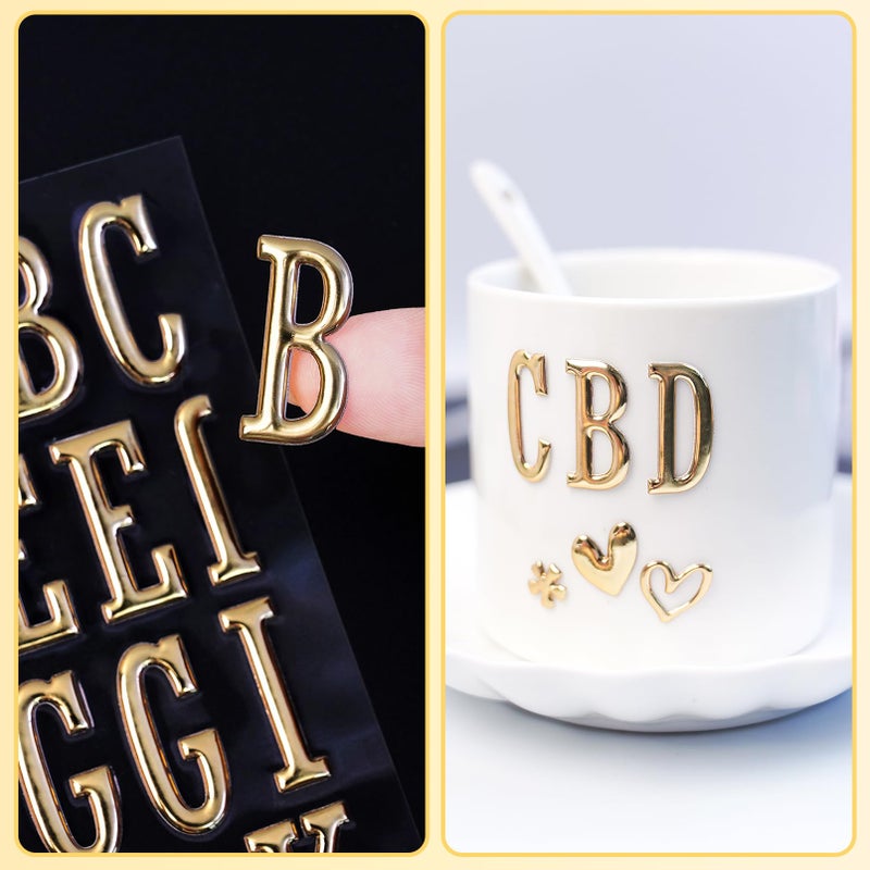 sodknow 6 Sheets Gold 3D Puffy Letter and Number Stickers, 1 Inch Metallic Alphabet Aâ€“Z & 0â€“9, Self-Adhesive Puffy Stickers for Christmas Stocking Names, Gift Tags, Holiday Crafts & Classroom Decor - Image 5
