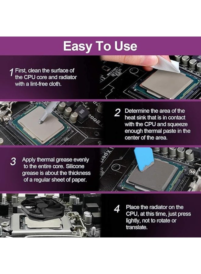 YUNSYE Thermal Paste,Thermal Conductivity: >6.15W/m-k CPU Thermal Grease Paste Compound Carbon Based High Performance for CPU PC GPU PS5-50 Grams - Image 4