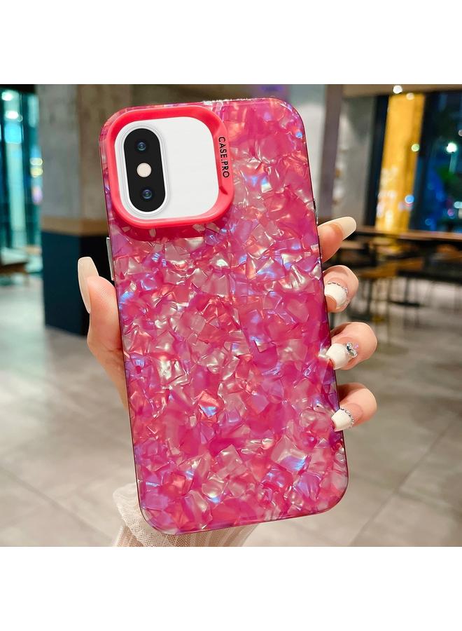 اس-توب جراب لهاتف iPhone X / XS IMD Shell Texture TPU + جراب هاتف أكريليك - Image 1