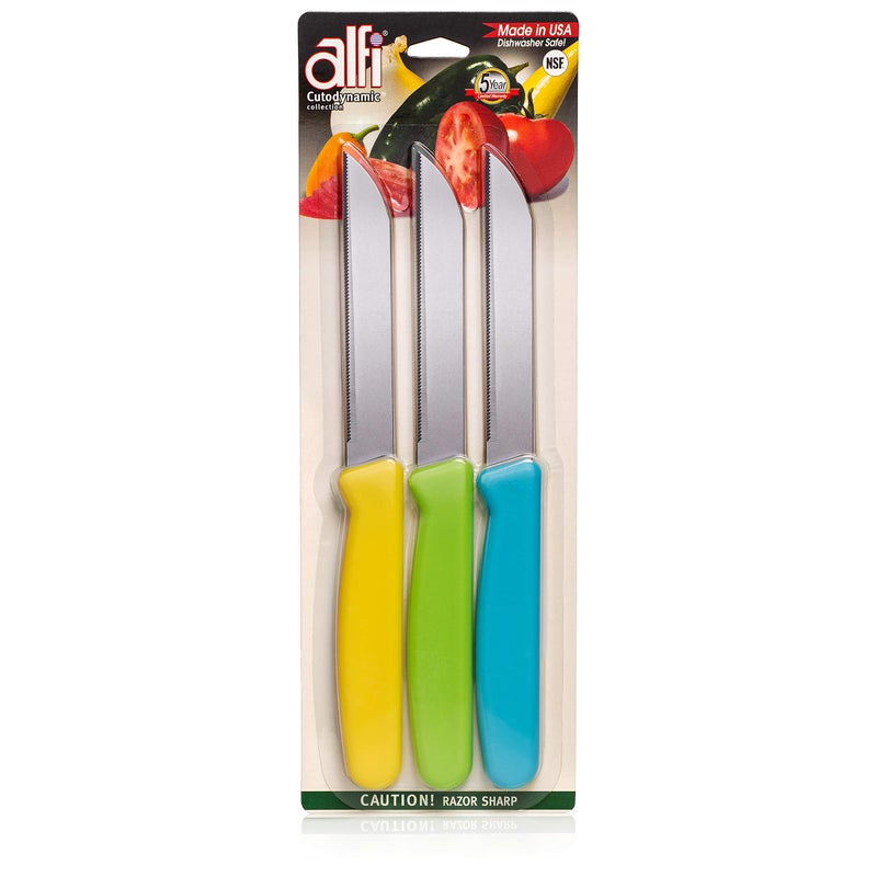 Alfi All-Purpose Knives Aerospace Precision Pointed Tip - Home And Kitchen Supplies - Serrated Steak Knives Set | Made in USA (Multicolor) - Image 1