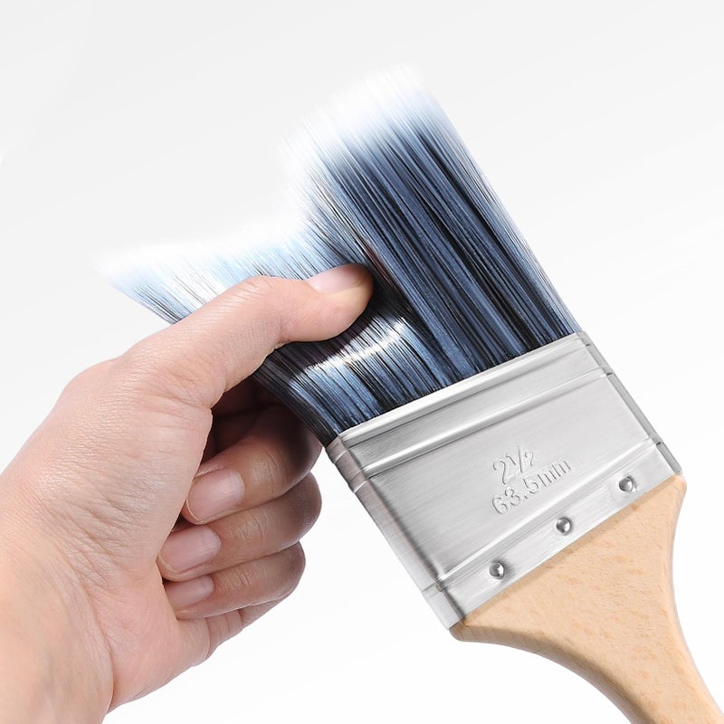 Wesquer Angled Paint Brush 2.5 Inch 2 Pack, Professional Paint Brushes for Walls, Furniture, Cabinets & Edges - No Shedding Synthetic Bristles, Comfort Wood Handle for Oil & Latex Paint - Image 4