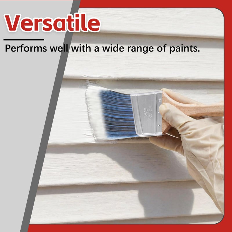 Wesquer Angled Paint Brush 2.5 Inch 2 Pack, Professional Paint Brushes for Walls, Furniture, Cabinets & Edges - No Shedding Synthetic Bristles, Comfort Wood Handle for Oil & Latex Paint - Image 5