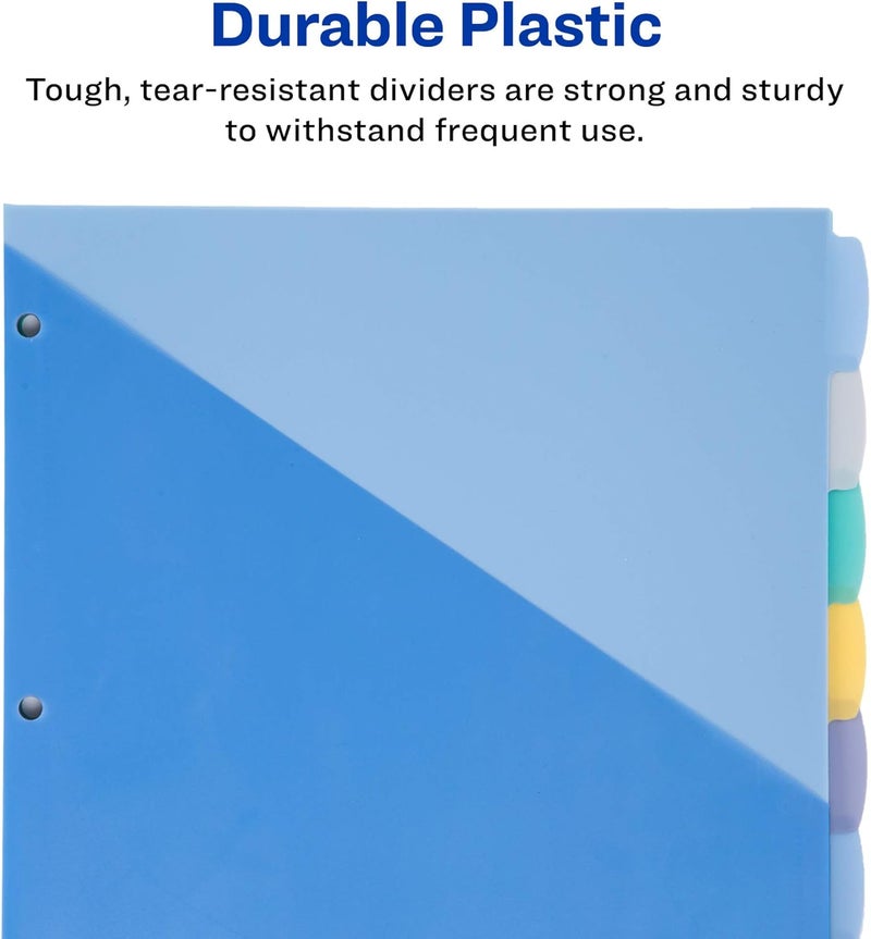 AVERY Write & Erase Pocket Plastic Dividers for 3 Ring Binders, 8-Tab Sets, Multicolor, 3 Binder Divider Sets (31701) - Image 5