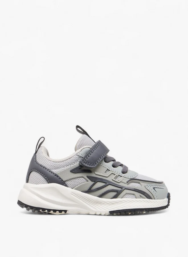 JUNIORS Boys Panelled Sneakers with Hook and Loop Closure