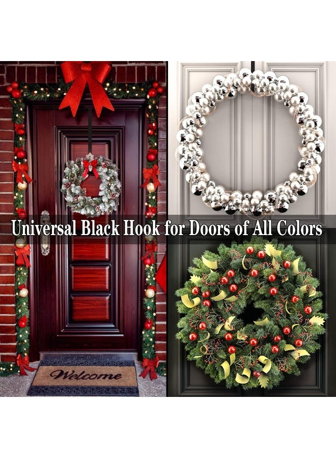 Osgow Wreath Hanger, 15" Wreath Hangers for Front Door, Indoor or Outdoor Over The Door Wreath Hook Hanger for Easter Spring Halloween Xmas Wreath Decorations, Carbon Steel Material, 20lb Load Bearing  - Image 2
