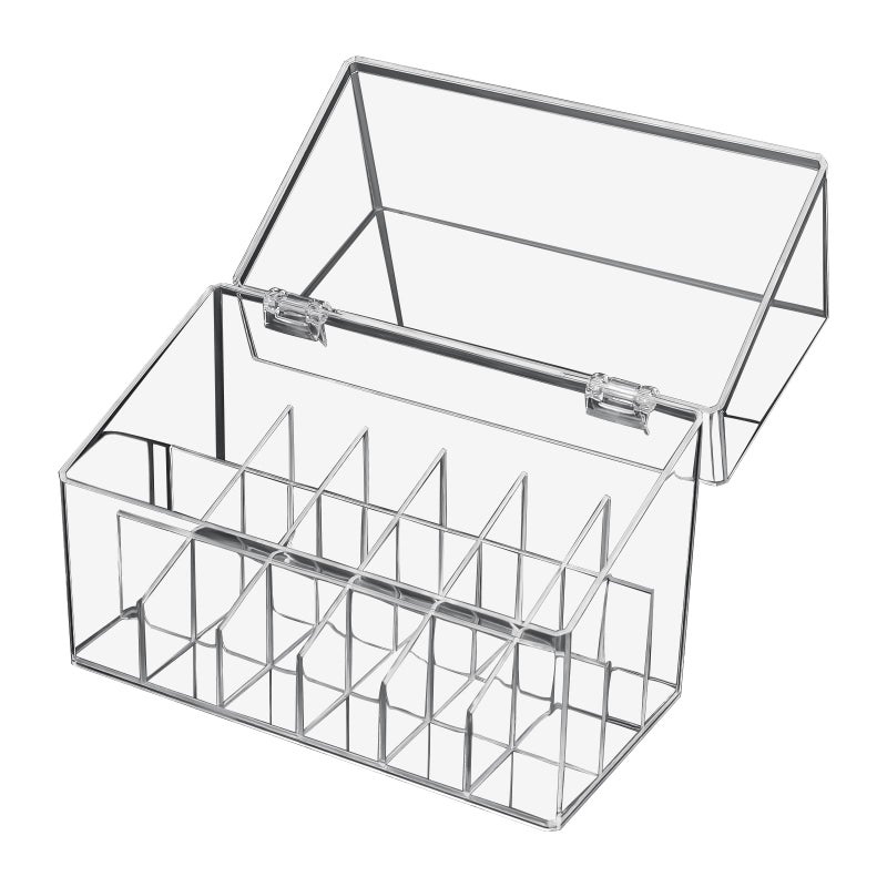 ATOMUS Lipstick Holder Display Case, 18 Slots Lipstick Organizer Storage with Dust Cover Transparent Acrylic Cosmetic Makeup Lipgloss Rack Holder - Image 1