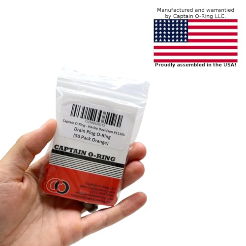 Captain O-Ring 50 Pack - #11105 O-Ring Replacement for Harley Davidson Oil Drain Plug Oring (Orange Color) - Image 5