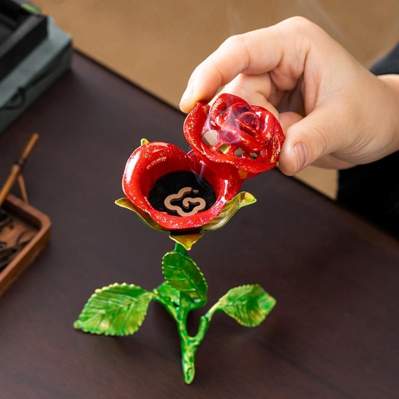 Realistic Floral Scented Holders in Alloy for Anniversary and Valentine ' S Ambiance Rose Scented Owner - Image 2