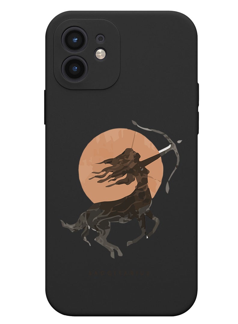 Theodor Protective Slim Fit Case Liquid Silicone Cover with Full Body Protection Anti-Scratch Shockproof Case For iPhone 12 Black  - Salty air sunkissed air copy - Image 1