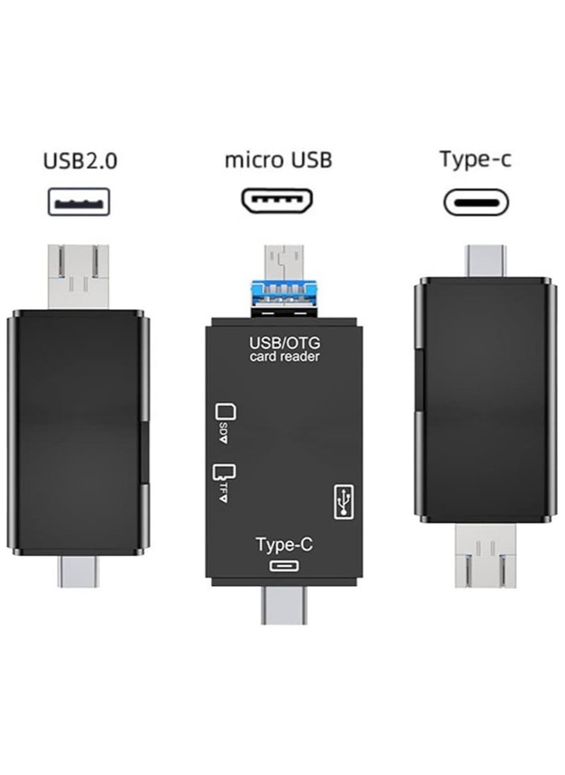 FLOWING - SD Card Reader, 6-in-1 USB C/Micro/USB Memory Reader Camera Viewer - Image 1