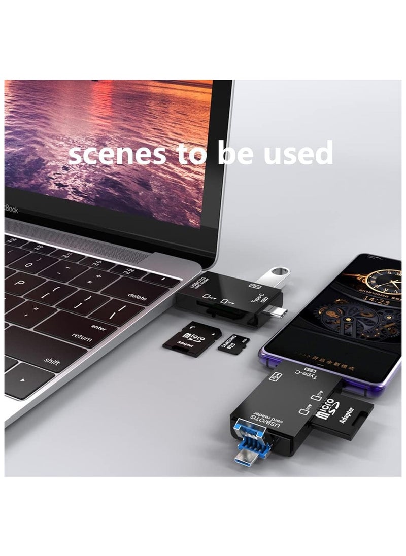 FLOWING - SD Card Reader, 6-in-1 USB C/Micro/USB Memory Reader Camera Viewer - Image 1