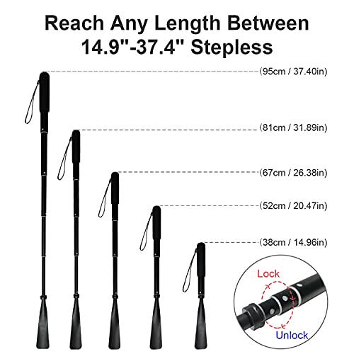 TriPro Shoe Horn Long Handle -15"-37" Telescopic Metal Shoe Horn Adjustable Length, Aluminum Alloy, Portable Long Handled Shoe Horn, Shoe Horn Long Handle For Seniors Men Women Kids - Image 2