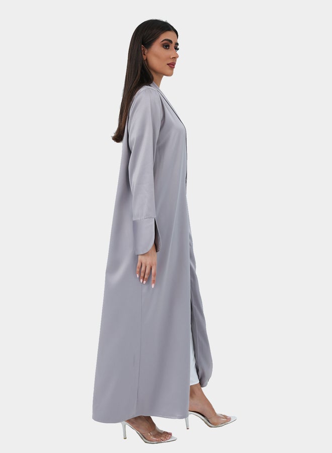 Elena by DStyle Satin Collar Double Sided A-Line Abaya - Image 4
