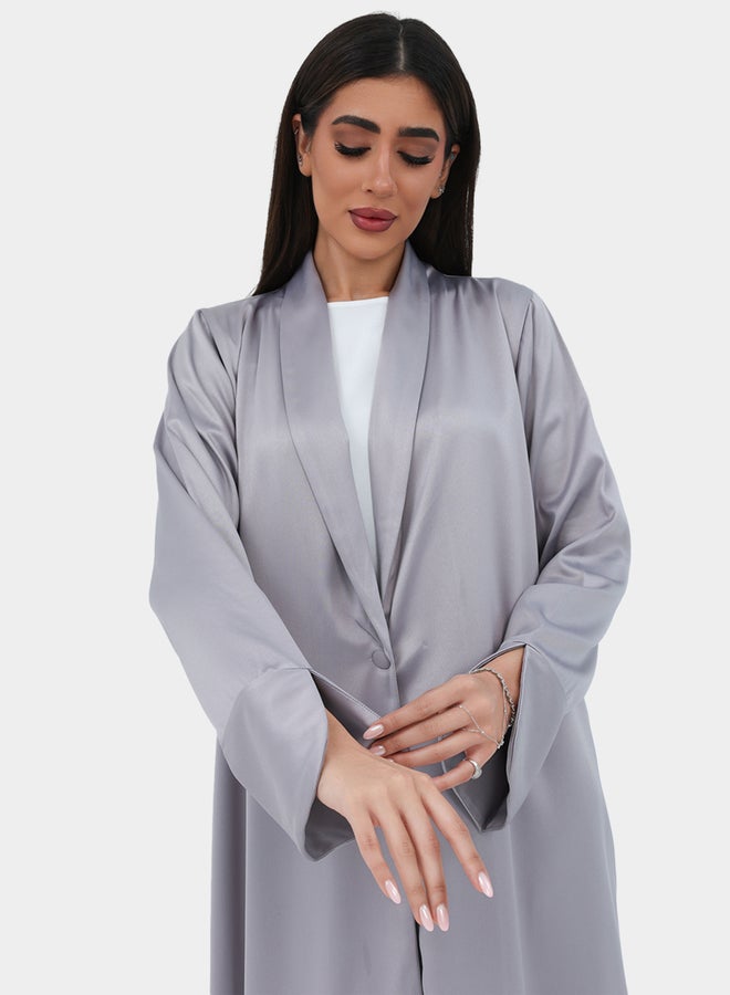 Elena by DStyle Satin Collar Double Sided A-Line Abaya - Image 2