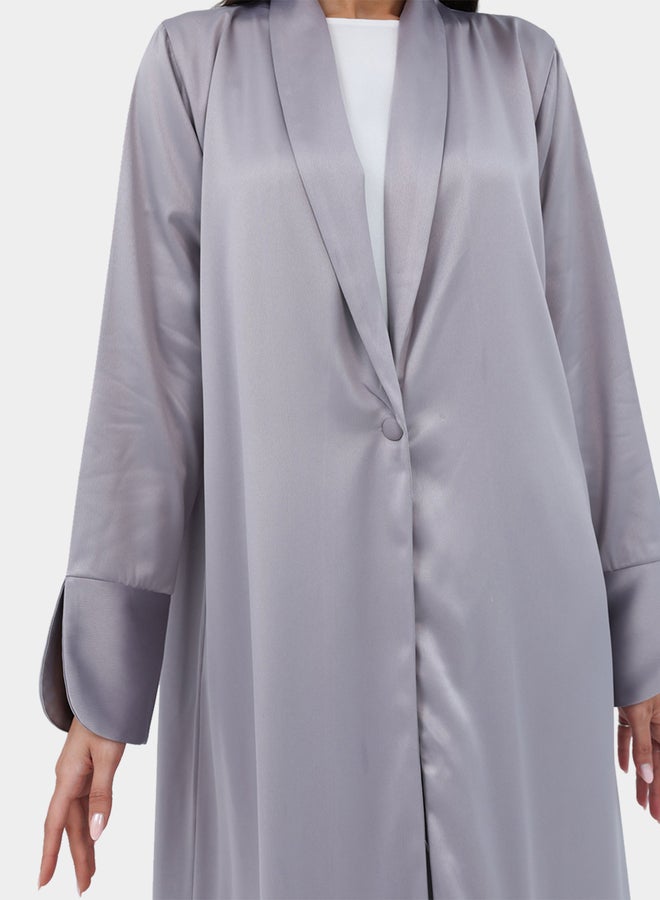 Elena by DStyle Satin Collar Double Sided A-Line Abaya - Image 3