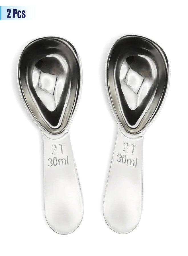 Rovella 2Pcs 30ml Coffee Scoop 2 Tablespoon, 304 Stainless Steel Measuring Coffee Scoop, Short Handled Measure Scooper for Ground Coffee, Tea, Sugar, Flour, Bean in Canister - Image 3