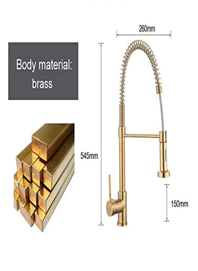 B BACKLINE Brass Sink Tap for Kitchen | Hot & Cold Mixer Sink Faucet | 360° Swivel Spout Kitchen Faucet with Dual Sprayer | Pull Out Sink Kitchen Faucet (Gold) - Image 5