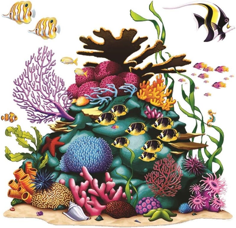Beistle Coral Reef Prop with 3 Fish Included - Under The Sea Party Accessory - Image 1