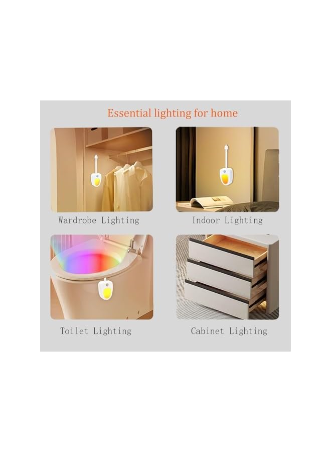 The Bros 2-Pack Toilet Night Lights - 16-Color Changing LED Motion-Activated Bowl Lights for Bathroom - Fun & Practical Nightlight for Easy Use & Decoration (Battery Not Included) - Image 3