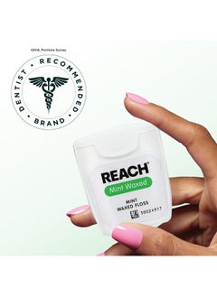 REACH REACH Waxed Dental Floss, Mint, Plaque Remover for Teeth, Shred Resistant, Floss Slides Smoothly, Easy to Use, Waxed, Deep Cleaning Teeth, Oral Care, PFAS Free, for Adults & Kids, 1 Pack, 55 yd  - Image 5