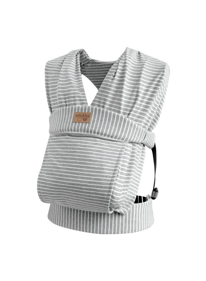 vrbabies Baby Wraps Carrier Newborn to Toddler, Kangaroo Baby Easy Wearing Wrap, Adjustable Soft Baby Holder Front Chest Sling Carriers Perfect Baby Infant Essentials Gifts (Striped Grey, Cotton) - Image 1