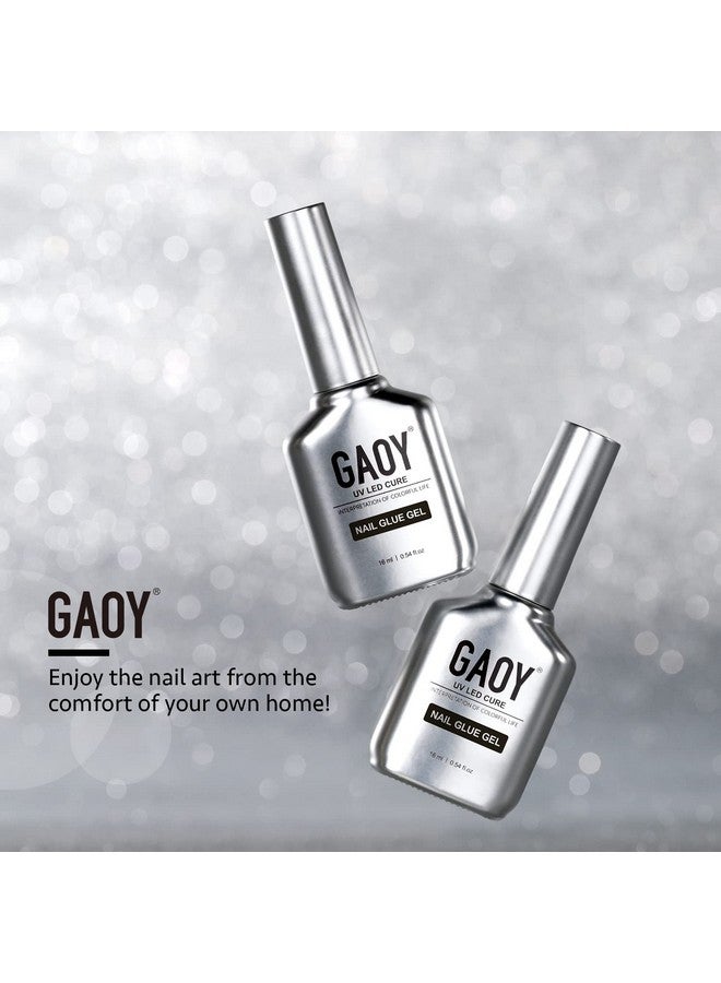 GAOY 2Pcs 16ml Gel Nail Glue, Glue Gel for Acrylic Nails Tips, 2 in 1 Nail Glue and Base Gel, Nail Lamp Needed - Image 5