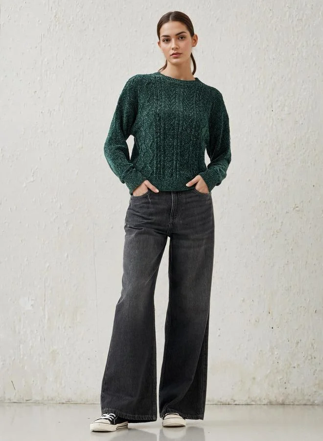 2Xtremz 2Xtremz Textured Chenille Sweater with Long Sleeves