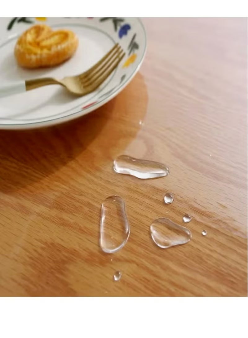 Aijmil مفرش طاوله|شفاف|غطاء طاولة شفاف|مفرش طاولة طعام |شفاف مقاوم للماء والزيت من مادة البولي فينيل كلوريد بسمك 0.13 مم، مفرش طاولة قهوة، مفرش طاولة تلفزيون 140 سم × 180 سم - Image 5