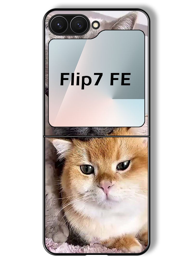 Theodor Case Compatible with Samsung Galaxy Z Flip 7 FE 6.7 Inch Protection Shockproof Bumper Cover Cats - Image 1