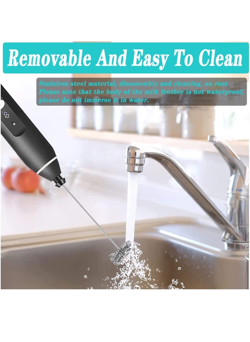 KASTWAVE - Milk Frother Handheld,Electric Coffee Frother,3 Speeds USB Rechareable Electric Whisk with Double Spring Whisk Head, with USB Cable,3 in 1 Foam Maker for Latte,Milk,Hot Chocolate,Egg Beatin - Image 1