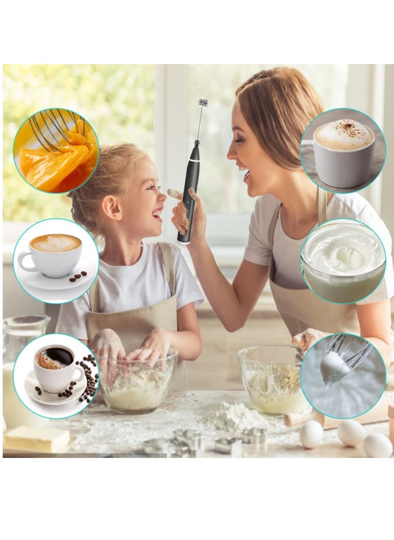 KASTWAVE - Milk Frother Handheld,Electric Coffee Frother,3 Speeds USB Rechareable Electric Whisk with Double Spring Whisk Head, with USB Cable,3 in 1 Foam Maker for Latte,Milk,Hot Chocolate,Egg Beatin - Image 1