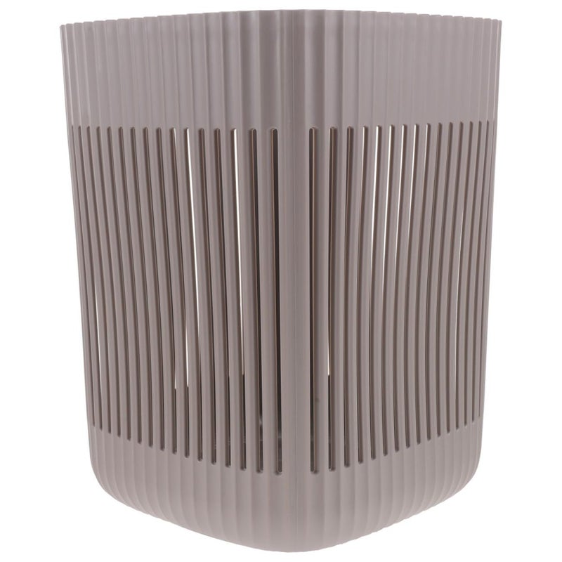 Ventilated Large Gray Plastic Wastebasket Hollow Design Trash Can for Home Office Bathroom - Image 2